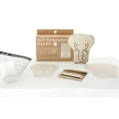 Hand Embroidered Plushie Doll Kit - Elephant -Olympus Handmade Store kiriki press elephant 03