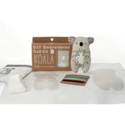 Hand Embroidered Plushie Doll Kit - Koala -Olympus Handmade Store kiriki press embroidery kit koala 03