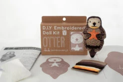 Hand Embroidered Plushie Doll Kit - Otter -Olympus Handmade Store kiriki press embroidery kit otter 03