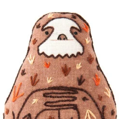 Hand Embroidered Plushie Doll Kit - Sloth