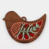 Hand Embroidered Wood Ornament Kit - Bird -Olympus Handmade Store kiriki press hand embroidery holiday ornament kit bird 01