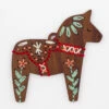 Hand Embroidered Wood Ornament Kit - Dala Horse -Olympus Handmade Store kiriki press hand embroidery holiday ornament kit dala horse 01
