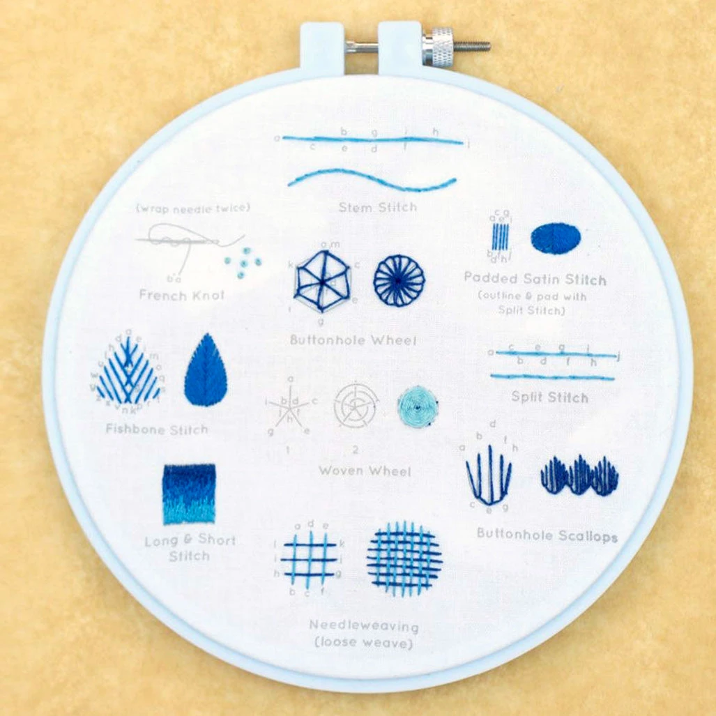 Hand Embroidery Stitch Sampler - Intermediate Stitches 5 Hand Embroidery Stitch Sampler - Intermediate Stitches - Image 3