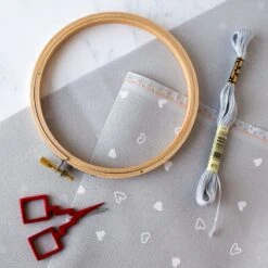 Gray Evenweave Fabric With White Hearts - 32 Count -Olympus Handmade Store laguna linen gray white hearts 32 count 3