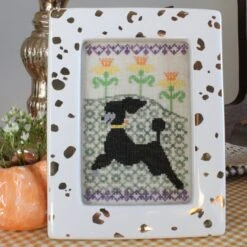 Dogs In The Garden Cross Stitch Pattern - Frolicking In The Daffidils