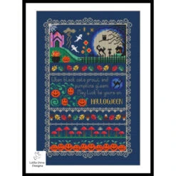 Black Cats And Pumpkins Cross Stitch Pattern