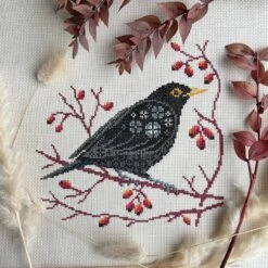 Blackbird At Dawn Cross Stitch Pattern