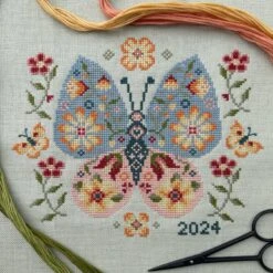 Floral Butterfly Cross Stitch Pattern