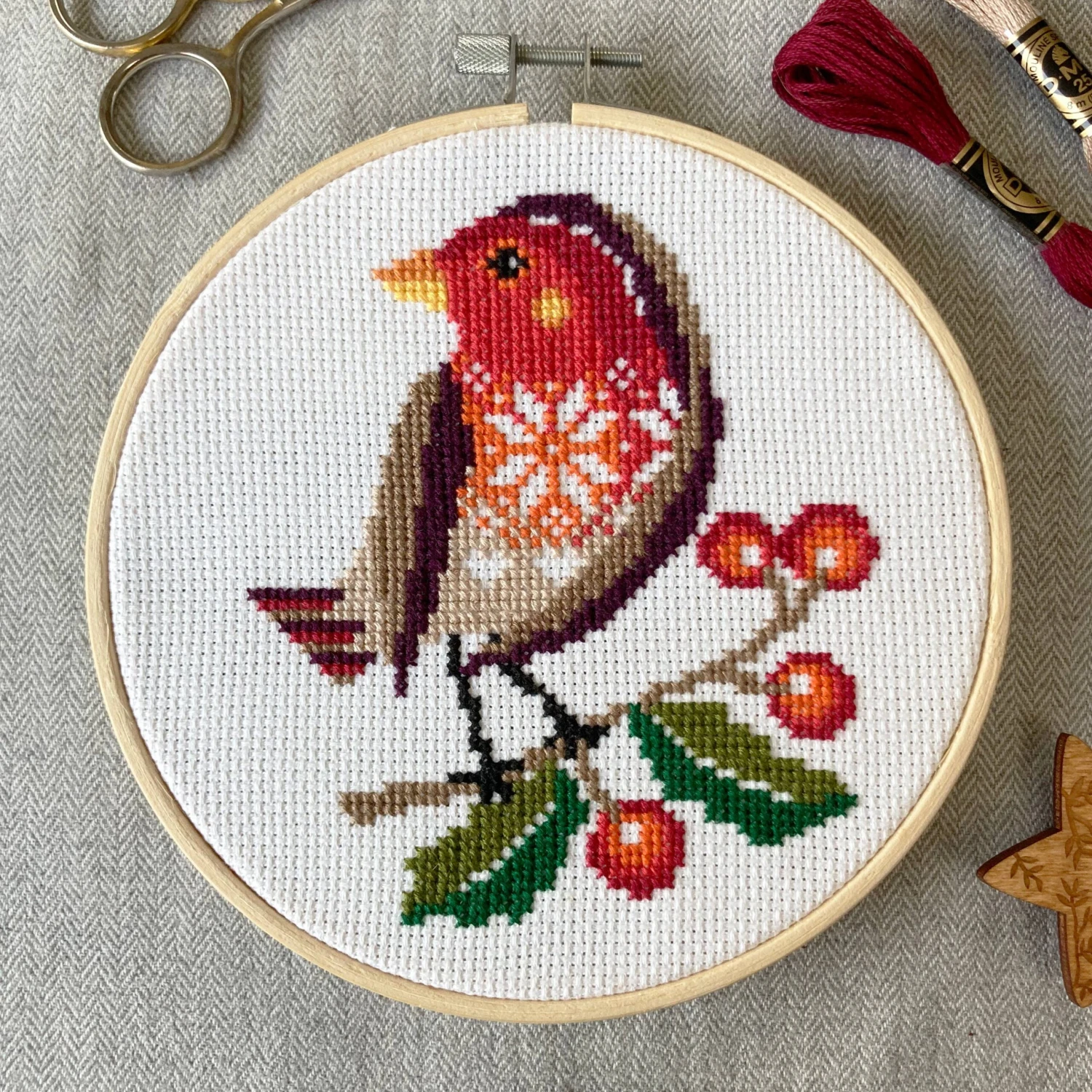 Rockin Robin Cross Stitch Pattern 3 Rockin Robin Cross Stitch Pattern