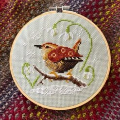 Wren And Snowdrops Cross Stitch Pattern