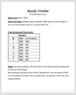 Spooky October Cross Stitch Pattern 5 Spooky October Cross Stitch Pattern -Olympus Handmade Store lumiinous fiber arts cross stitch pattern spooky october 02