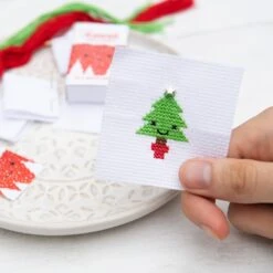 Mini Matchbox Cross Stitch Kit - Christmas Tree