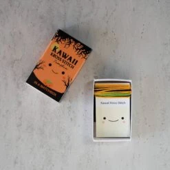 Kawaii Halloween Pumpkin Mini Cross Stitch Kit In A Matchbox -Olympus Handmade Store marvling bros matchbox cross stitch kit halloween pumpkin 02