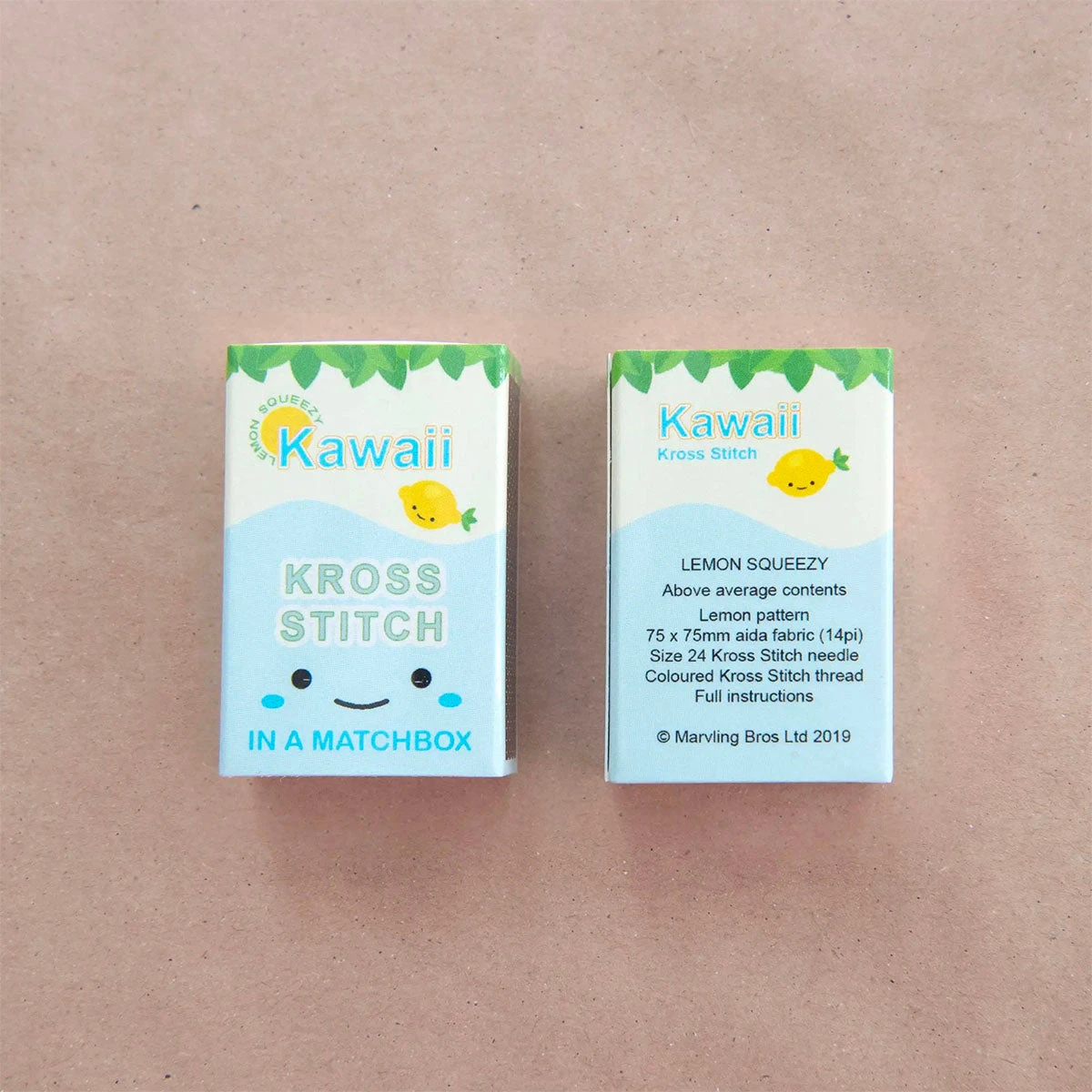 Mini Matchbox Cross Stitch Kit - Kawaii Lemon 6 Mini Matchbox Cross Stitch Kit - Kawaii Lemon - Image 4