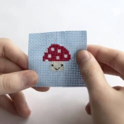 Kawaii Toadstool Mini Cross Stitch Kit In A Matchbox 10 Kawaii Toadstool Mini Cross Stitch Kit In A Matchbox -Olympus Handmade Store marvling bros matchbox cross stitch kit toadstool 03