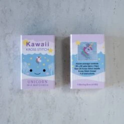 Kawaii Unicorn Mini Cross Stitch Kit In A Matchbox 10 Kawaii Unicorn Mini Cross Stitch Kit In A Matchbox -Olympus Handmade Store marvling bros matchbox cross stitch kit unicorn 02