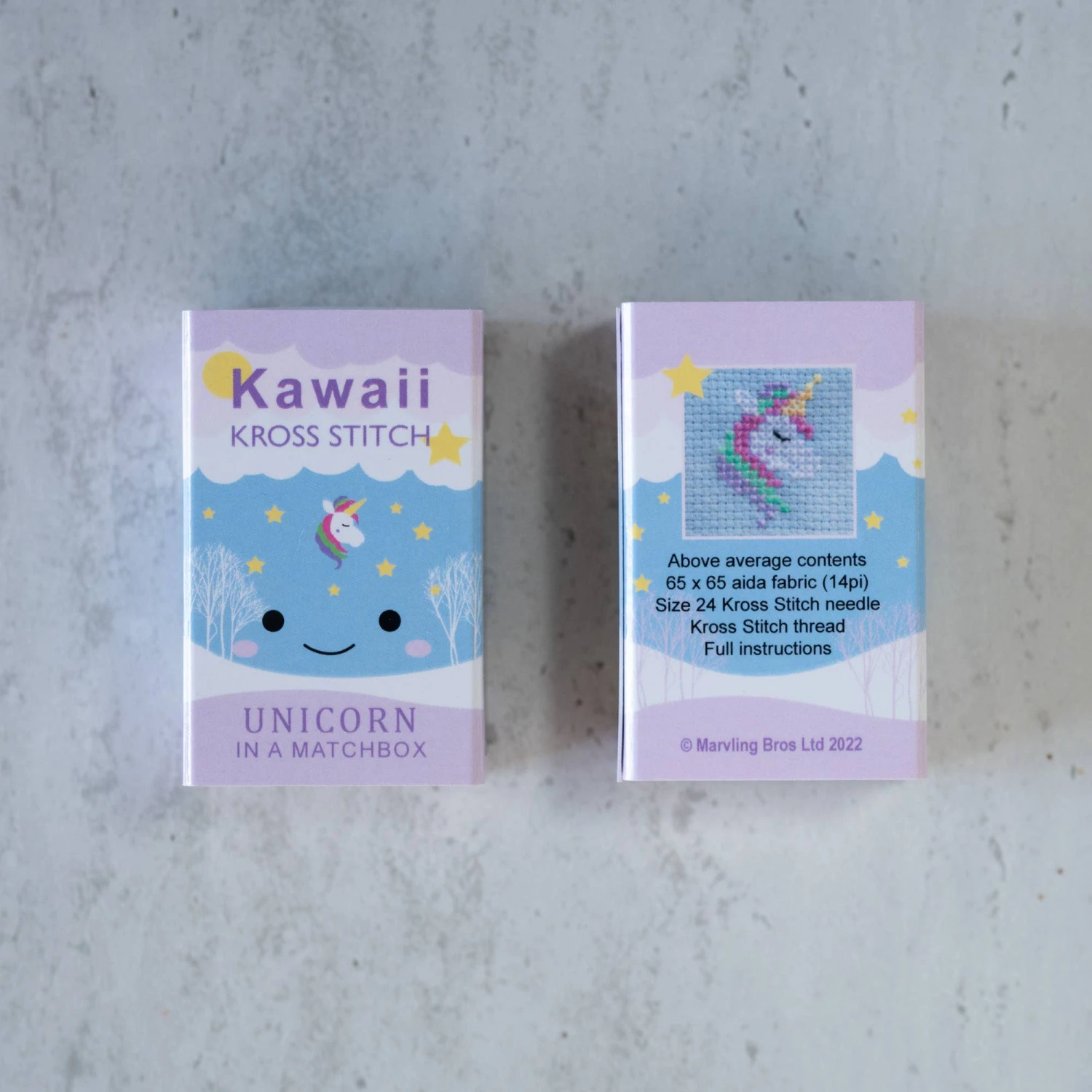 Kawaii Unicorn Mini Cross Stitch Kit In A Matchbox 6 Kawaii Unicorn Mini Cross Stitch Kit In A Matchbox - Image 4