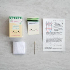 Kawaii Pear Mini Cross Stitch Kit In A Matchbox -Olympus Handmade Store marvling brothers matchbook cross stitch kit 19