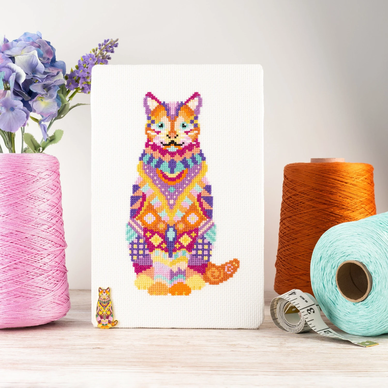 Mandala Cat Cross Stitch Pattern 3 Mandala Cat Cross Stitch Pattern