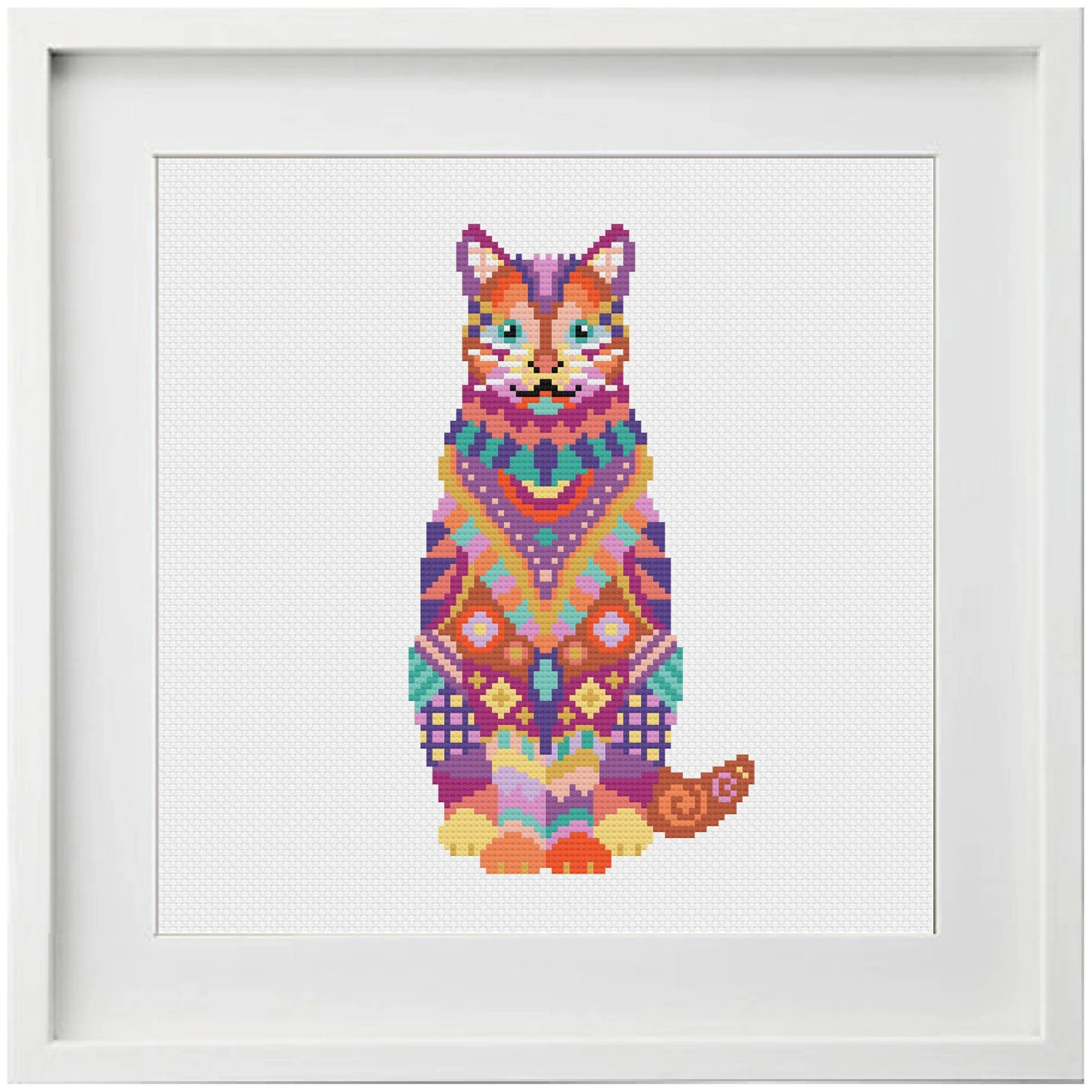 Mandala Cat Cross Stitch Pattern 5 Mandala Cat Cross Stitch Pattern - Image 3