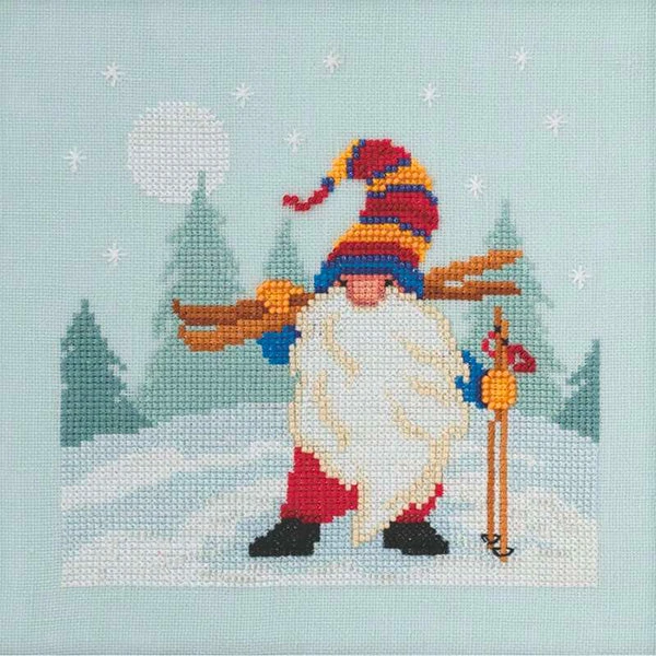 Skiing Gnome Cross Stitch Kit 3 Skiing Gnome Cross Stitch Kit
