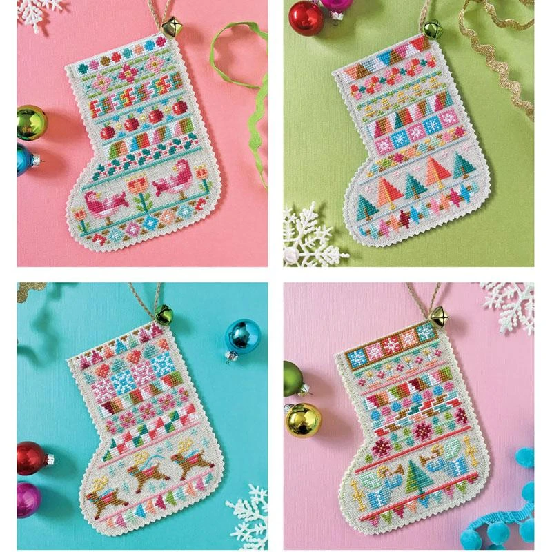 Mini Stockings Cross Stitch Pattern 3 Mini Stockings Cross Stitch Pattern