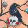 Nevermore Cross Stitch Halloween Ornament Kit -Olympus Handmade Store nevermore 01 brown