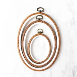 Olympus Faux Wood Flexible Embroidery Hoop - Oval