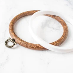 Olympus Faux Wood Flexible Embroidery Hoop - Round -Olympus Handmade Store olympus faux wood flexihoop embroidery hoop round 3