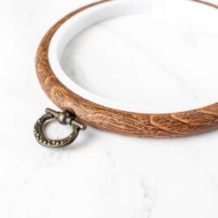 Olympus Faux Wood Flexible Embroidery Hoop - Round -Olympus Handmade Store olympus faux wood flexihoop embroidery hoop round 5