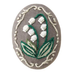 Olympus Hand Embroidery Brooch Kit - Lily Of The Valley