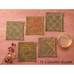 Olympus Sashiko Embroidery Coaster Set -Olympus Handmade Store olympus sashiko coaster kit 0000 TC 5GOLDENYELLOW