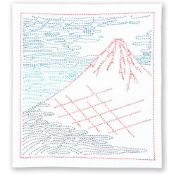 Olympus Views Of Mt. Fuji Sashiko Embroidery Kit - Red Fuji