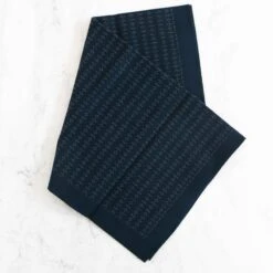 Olympus Sashiko Weaving (Kuguri-Sashi) Sampler Cloth - Kikkoh Hansashi Navy -Olympus Handmade Store olympus woven sashiko Kikki Hana Zashi navy 01