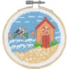 Mini Seaside Cross Stitch Kit - Pennant And Seagulls