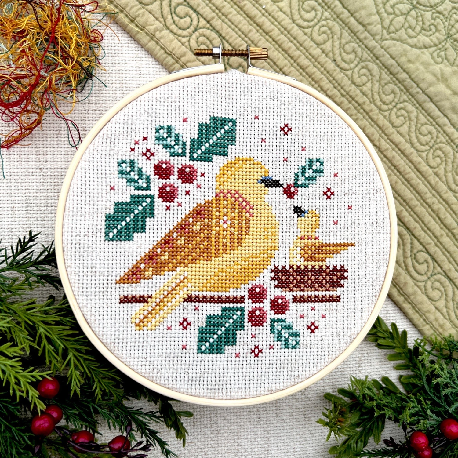 Turtle Doves Cross Stitch Pattern 4 Turtle Doves Cross Stitch Pattern - Image 2
