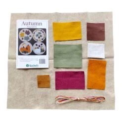Autumn Coasters Wool Felt Appliqué Kit -Olympus Handmade Store rachels of greenfield felt autumn coasters kit 4
