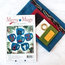 Merry Mugs Ornament Wool Felt Appliqué Kit 8 Merry Mugs Ornament Wool Felt Appliqué Kit -Olympus Handmade Store rachels of greenfield felt merry mugs ornament kit 2