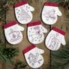 Redwork Mitten Ornament Wool Felt And Hand Embroidery Kit -Olympus Handmade Store rachels of greenfield felt redwork mitten ornament kit