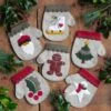 Wool Felt Appliqué Kit - Warm Hands Mitten Ornaments -Olympus Handmade Store rachels of greenfield felt warm hands mitten ornament kit
