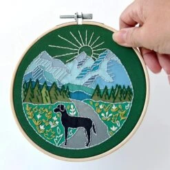 Trail Dog Hand Embroidery Kit -Olympus Handmade Store rikrack embroider kit trail dog 02
