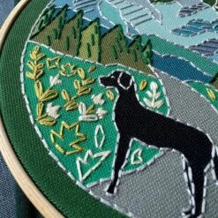 Trail Dog Hand Embroidery Kit -Olympus Handmade Store rikrack embroider kit trail dog 05