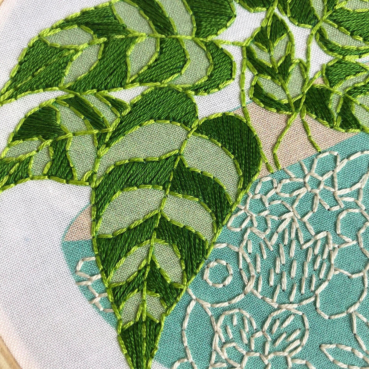 Blue Flower Pot Hand Embroidery Kit 6 Blue Flower Pot Hand Embroidery Kit - Image 4