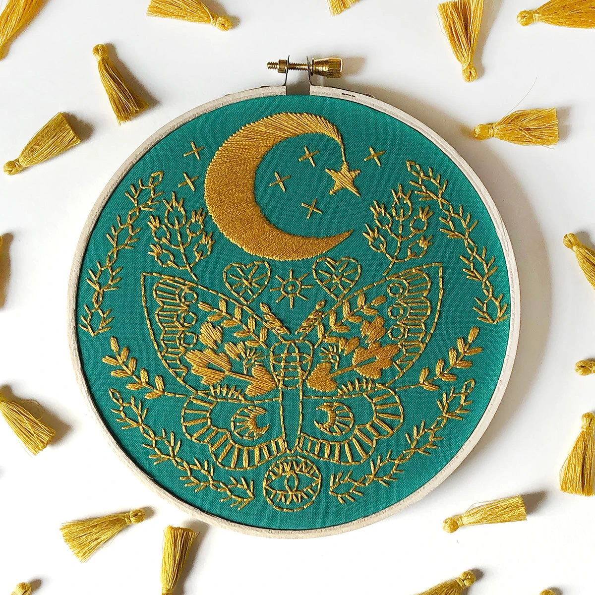 Lunar Moth Hand Embroidery Kit 3 Lunar Moth Hand Embroidery Kit