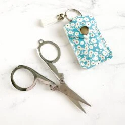 Folding Scissors With Leather Pouch - Spring Gardens