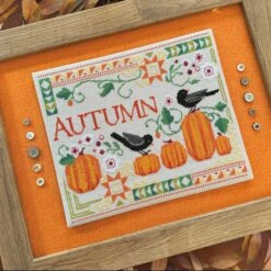 Courier Duos Cross Stitch Pattern - Autumn Blackbirds