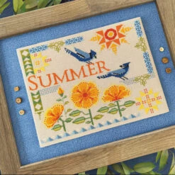 Courier Duos Cross Stitch Pattern - Summer Blue Jays