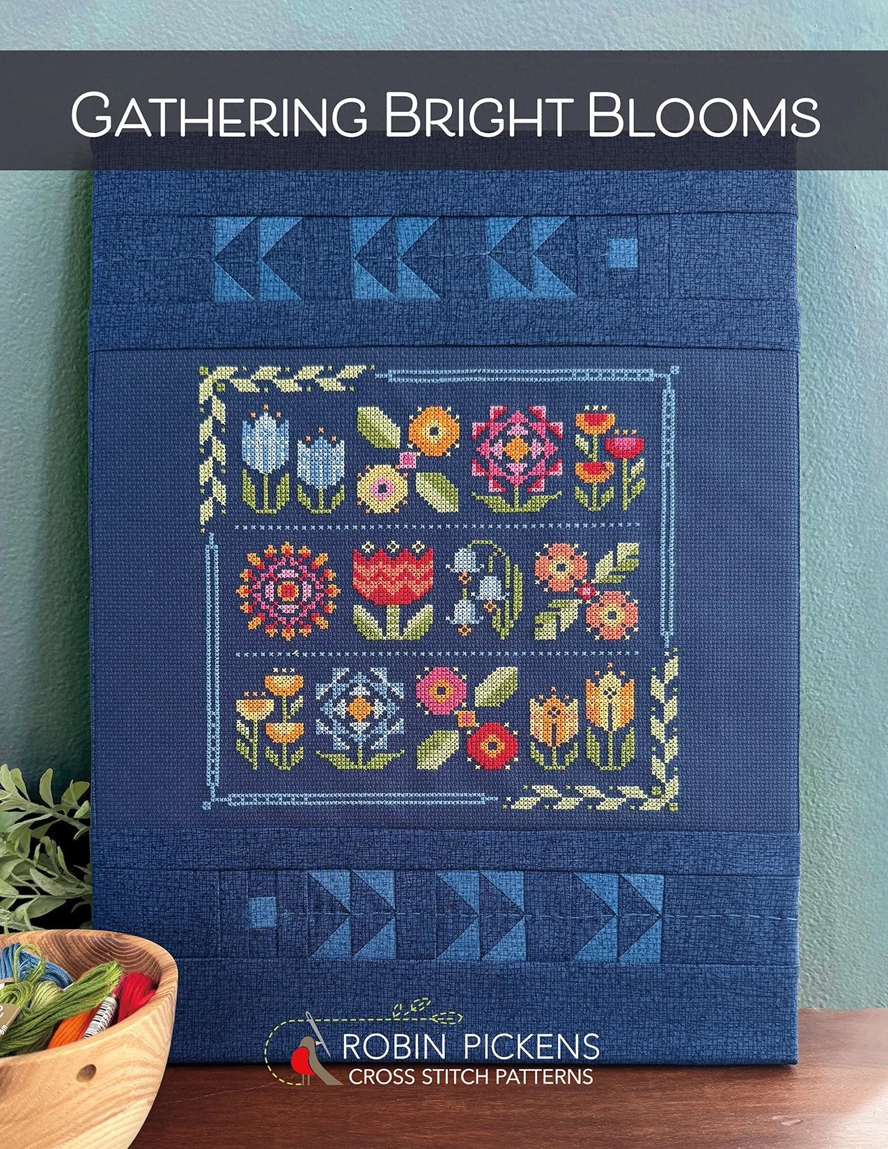 Gathering Bright Blooms Cross Stitch Pattern 4 Gathering Bright Blooms Cross Stitch Pattern - Image 2