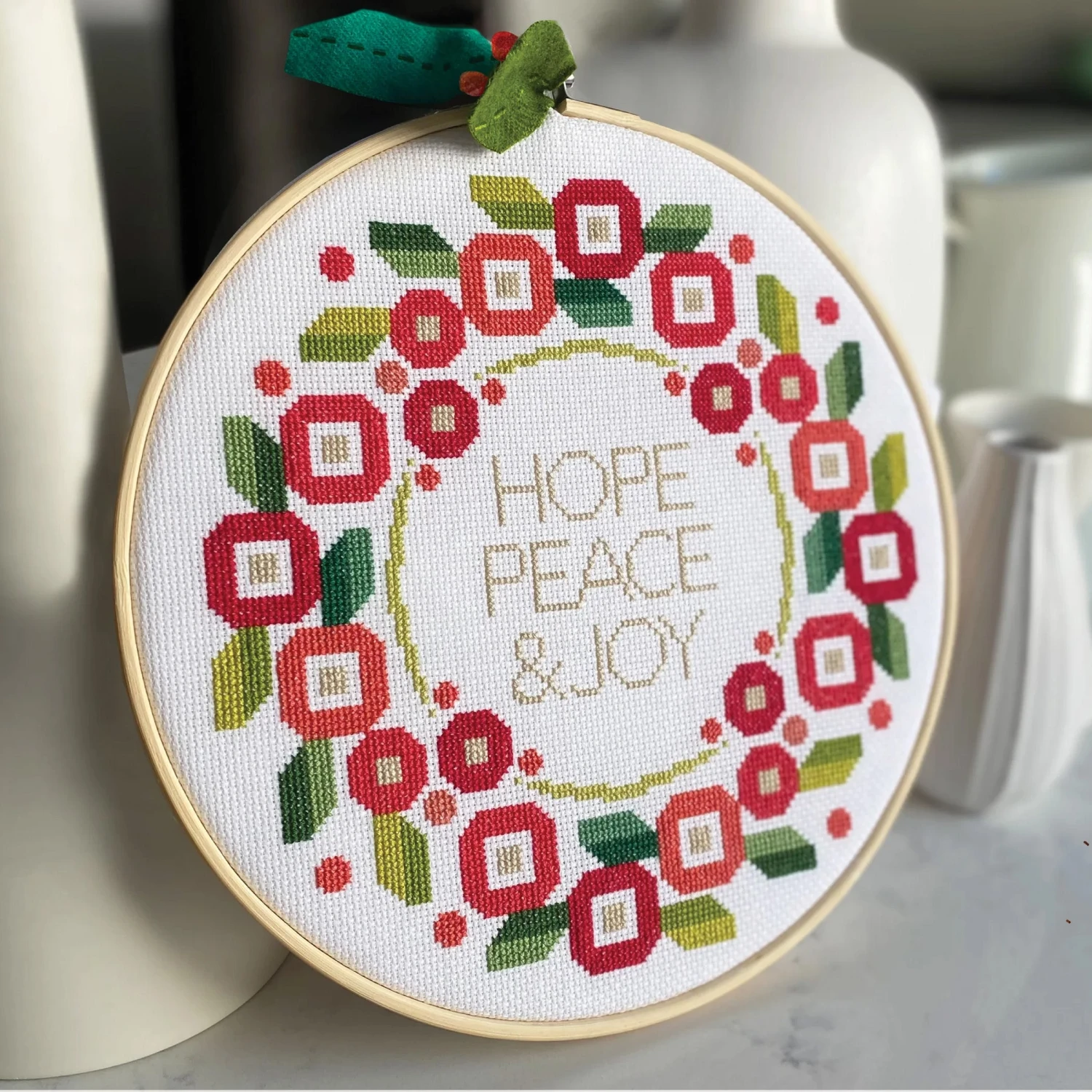 Peaceful Posy Wreath Cross Stitch Pattern 3 Peaceful Posy Wreath Cross Stitch Pattern