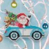 Santa Cruiser Cross Stitch Ornament Kit 1 Santa Cruiser Cross Stitch Ornament Kit -Olympus Handmade Store santa cruiser 01